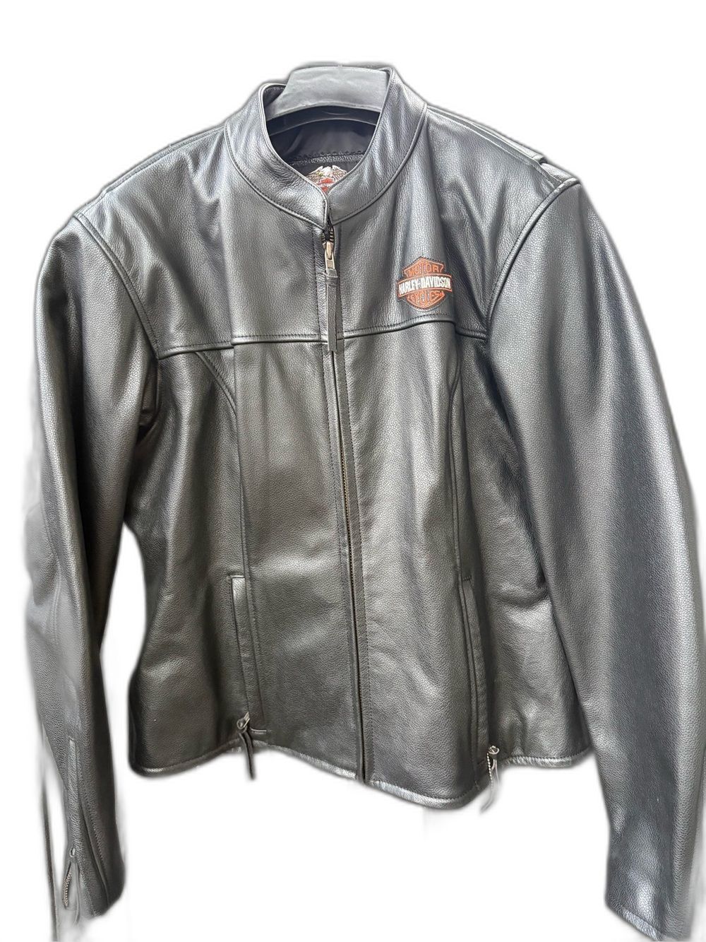 Harley-Davidson Women's Genuine Leather Jacket Black Moto Biker Racer Motorcycle - Picture 2 of 9